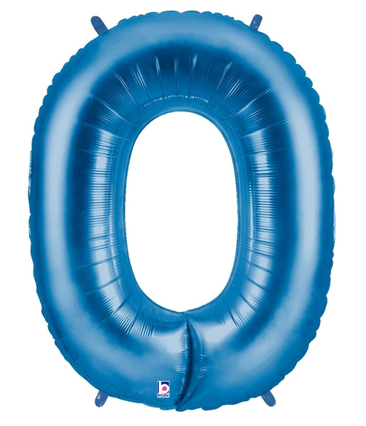 40" Blue Number Foil Balloon - Megaloons | Numbers 0 - 9