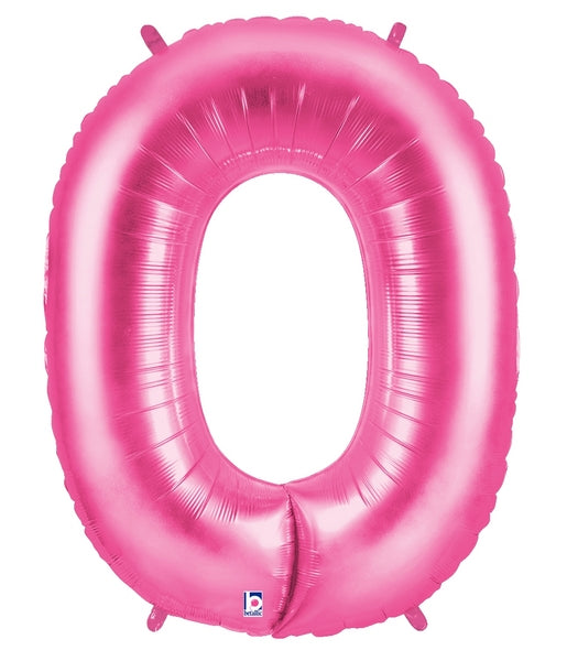 34" | 40" Hot Pink-Fuchsia Foil Number Balloon - Megaloons | Numbers 0-9