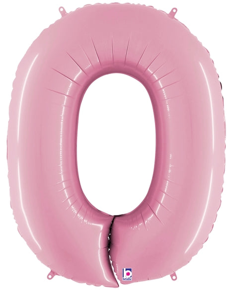 34" | 40" Pastel Pink Foil Number Balloon - Megaloons | Numbers 0-9