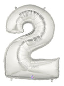 7" | 14" | Globos plateados con números de 34" | 40" - Números 0-9 | 3 tamaños disponibles