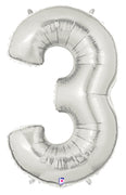 7" | 14" | Globos plateados con números de 34" | 40" - Números 0-9 | 3 tamaños disponibles