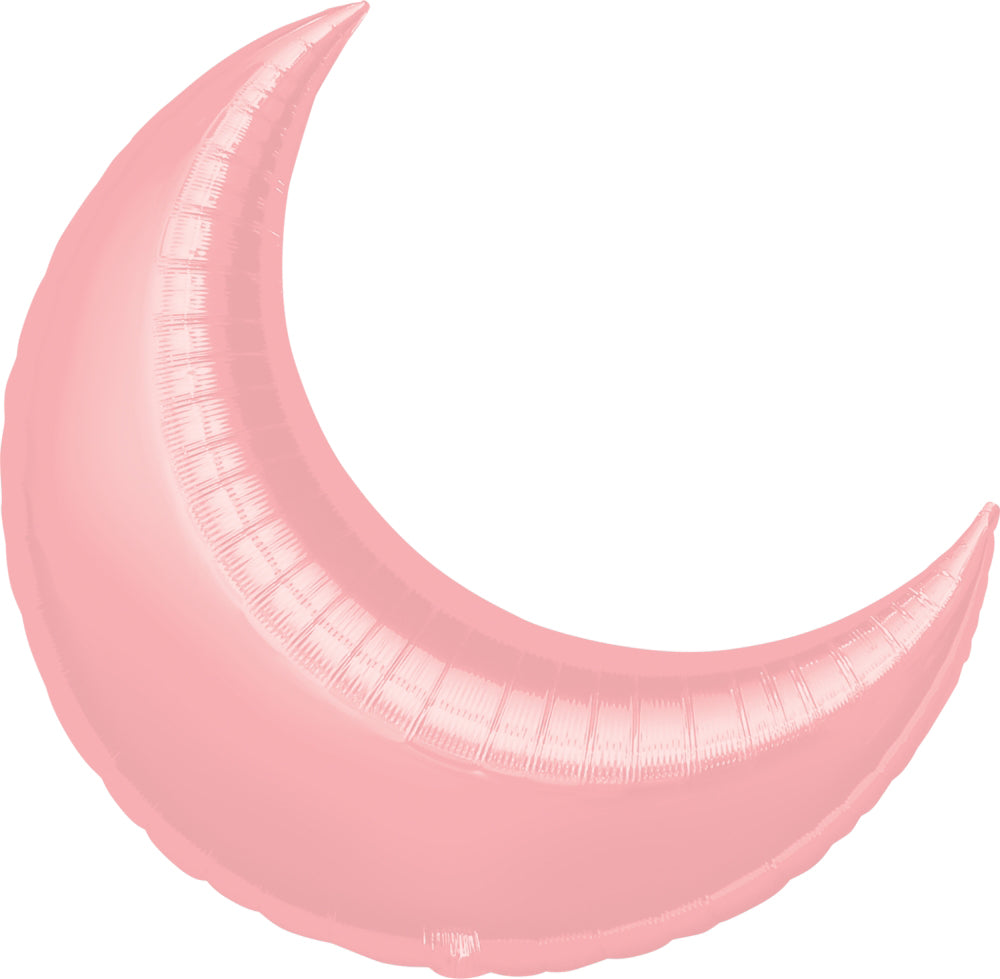 35" Anagram Pink Pastel Crescent Moon Foil Balloon | 3 Count