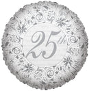 Globo metalizado del 25.º aniversario de 18" | Compre 5 o más y ahorre un 20 %