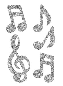 Pegable Music Note Glitter Stickers