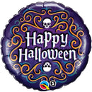 Globo de aluminio con filigrana de esqueleto de Halloween de 18" | Compre 5 o más y ahorre un 20 %