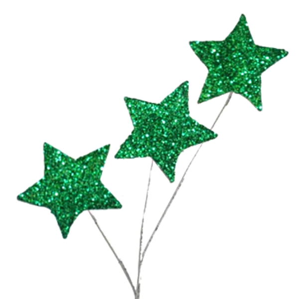 Vaporisateur 8" étoile pailletée verte émeraude ACI | 1 pièce