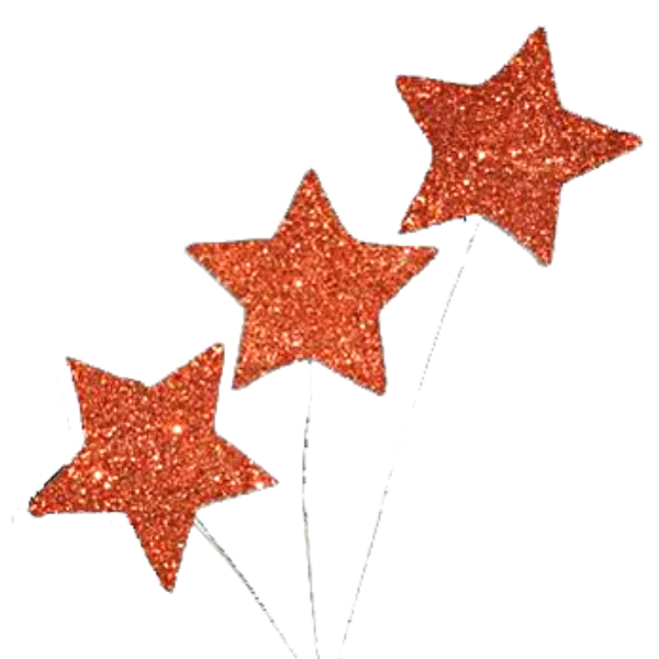 Vaporisateur étoile à paillettes orange 8" ACI | 1 pièce
