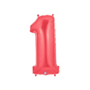 34" |40" Red Foil Number Balloon - Megaloons | Numbers 0-9