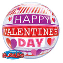 22" Valentine's Stripe Patterns Qualatex Bubble Balloon (WSL)