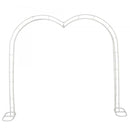 Marco de arco de corazón de metal plateado blanco