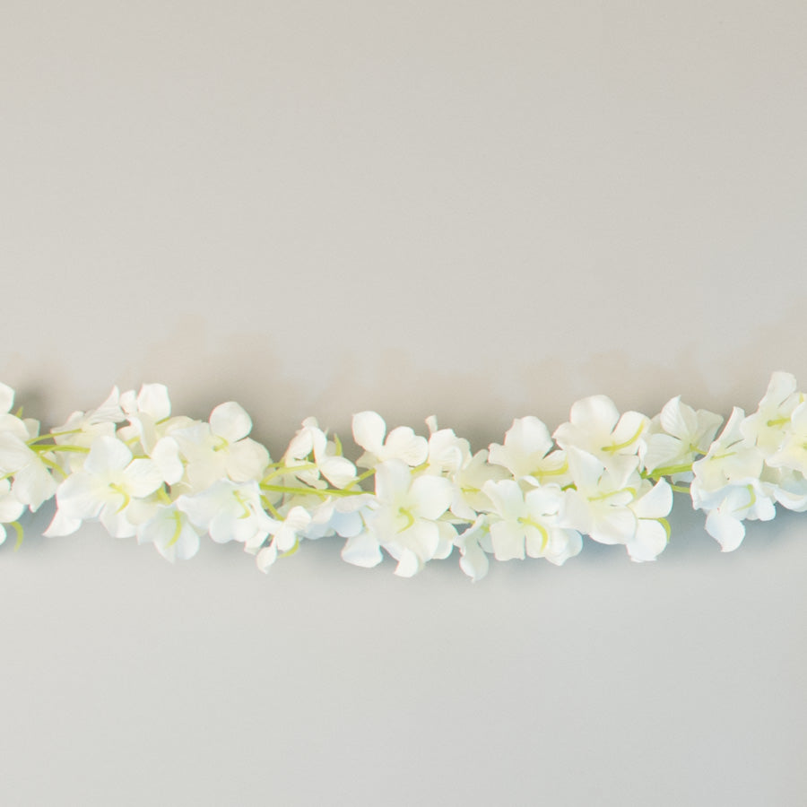 80" White Artificial Hydrangea Flower Garland