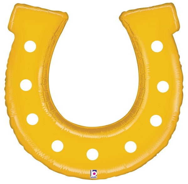 25" Golden Horseshoe Foil Balloon (P27)