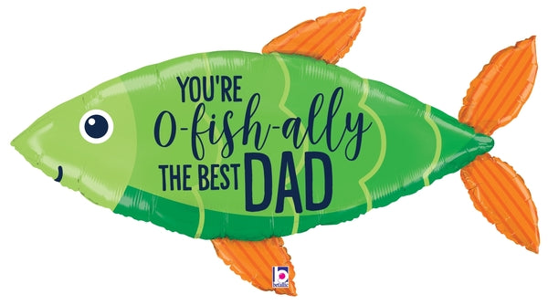 38" O'Fishally Best Dad Fish Foil Balloon (P24)