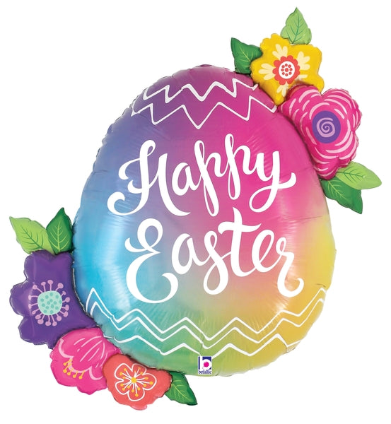 27" Easter Egg Flowers Foil Balloon (P29)