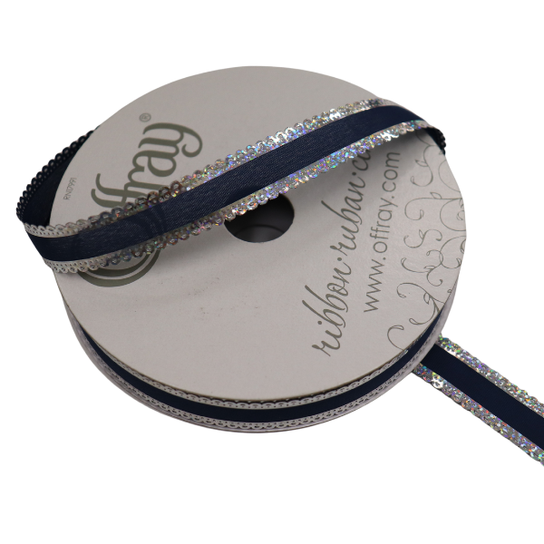 #3 Offray Sparkle Elegance Ribbon -5/8" Wide x 25 Yards | 1 Spool