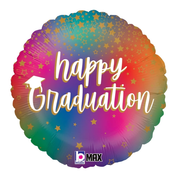 18" Betallic Colorful Grad Foil Balloon (S1R1) | Buy 5 Or More Save 20%