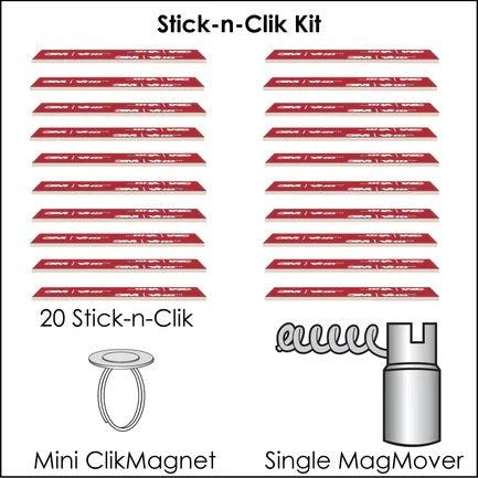 Clik-Clik Stick-N-Clik Kit | Sticky Adhesive Metal For Smooth Surfaces Used In Suspension