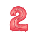34" |40" Red Foil Number Balloon - Megaloons | Numbers 0-9