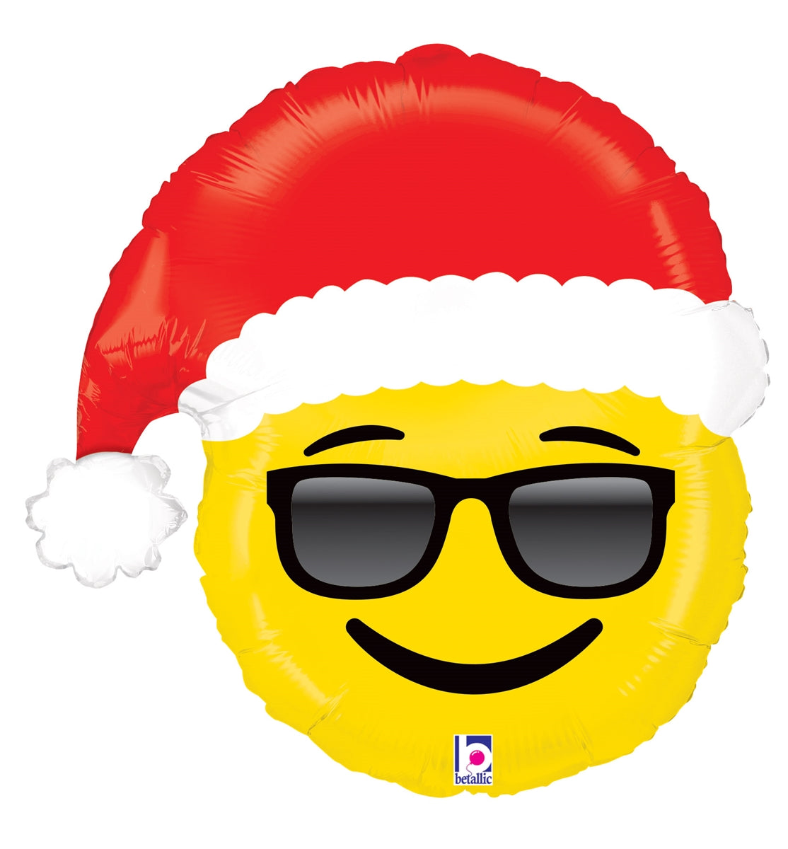 25" Emoji Santa Foil Balloon (WSL) | Clearance - Final Sale!