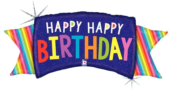 Pancarta arcoíris de 46 pulgadas para cumpleaños.