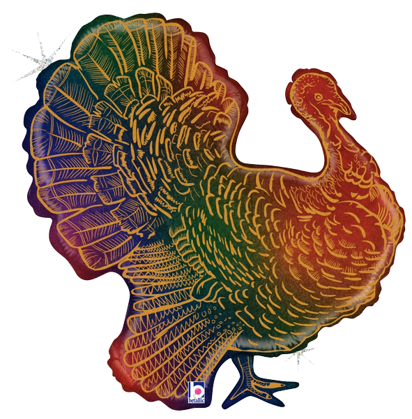 25" Glitter Turkey Holographic Foil Balloon (P19)