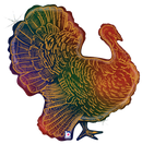 25" Glitter Turkey Holographic Foil Balloon (P19)