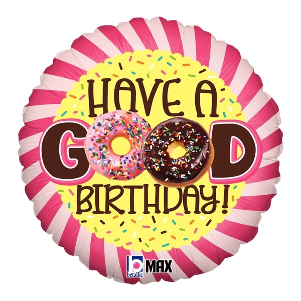18" Betallic Donut Birthday Foil Balloon | Buy 5 Or More Save 20%