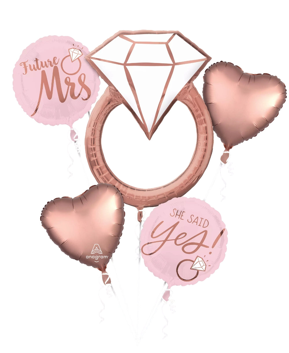 Anagram Blush Wedding Multi Foil Balloons Bouquet