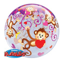 Globo Burbuja Qualatex Love Monkeys de 22"