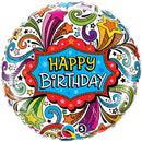 18" Groovy Shooting Stars Happy Birthday Foil Balloon (D) | Buy 5 Or More Save 20%