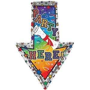 29" Party Here Arrow Graduation Foil Balloon (P33) | 5 Count