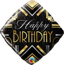Globo de aluminio Art Deco de cumpleaños de 18" | Compre 5 o más y ahorre un 20 %