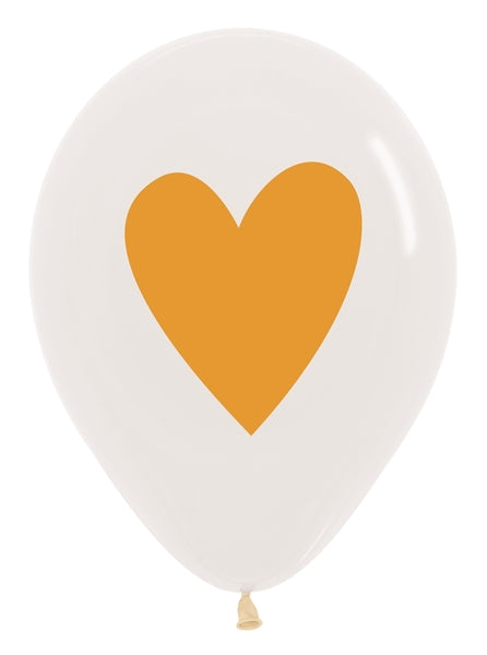 11" Sempertex Crystal Clear Heart of Gold Latex Balloon | 50 Count - Dropship (Shipped By Betallic)