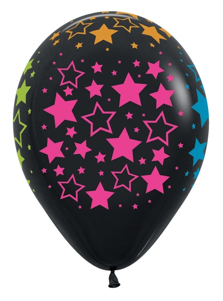 11" Sempertex Neon Bold Stars Latex Balloons | 50 Count