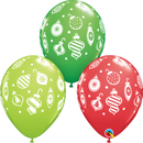 11" Christmas Ornaments & Dots Latex Balloons | 50 ct.