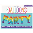 14" "Party" Rainbow Foil Banner Balloon Kit