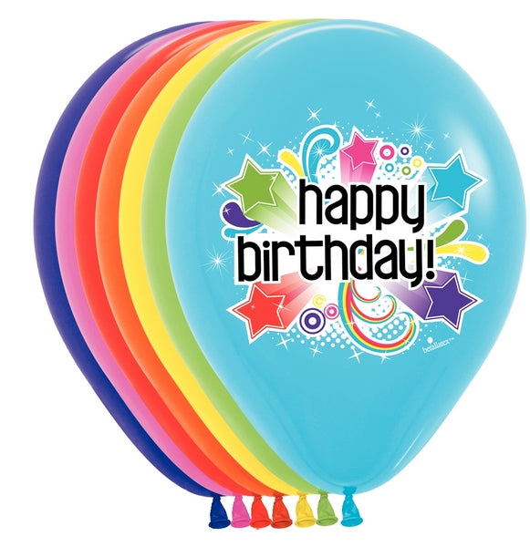 11" Starburst Birthday Sempertex Latex Balloons | 50 Count - Dropship (Shipped By Betallic)
