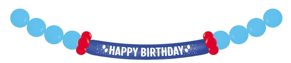 10' Sempertex Happy Birthday Link-O Loon Boy Balloon Banner