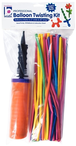 260s Sempertex Nozzles Up Assortment Latex Balloon Entertainer - Twisting Kit | 1 Pump & 50 Balloons
