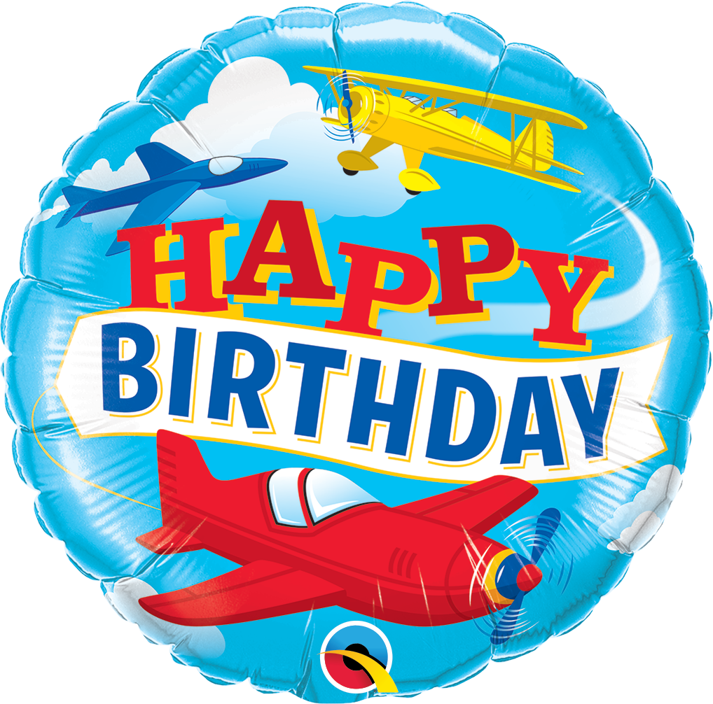 18" Birthday Airplanes Foil Balloon