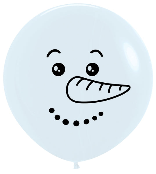 24" Sempertex Fashion White Snowman Round Latex Balloons | 10 Count