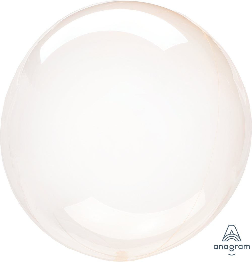 10" Anagram Orange Petite Crystal Clearz Bubble Balloon | 1 Count - Latex Free