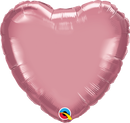 Globos de lámina de corazón cromado Qualatex de 18" | Compre 5 o más y ahorre un 20 %