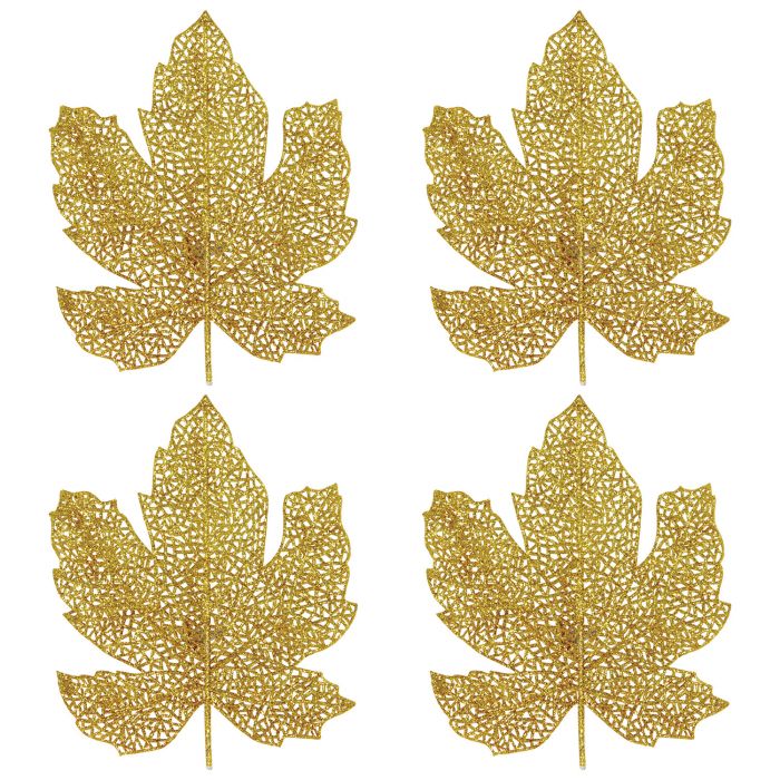 Glittered Fall Leaves | 4 Count