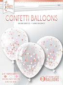 12" Clear Confetti Filled Balloons | 3 Count