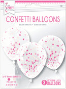 12" Clear Confetti Filled Balloons | 3 Count