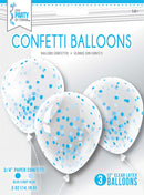 12" Clear Confetti Filled Balloons | 3 Count