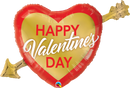 39" Valentine's Golden Arrow Foil Balloon (WSL)