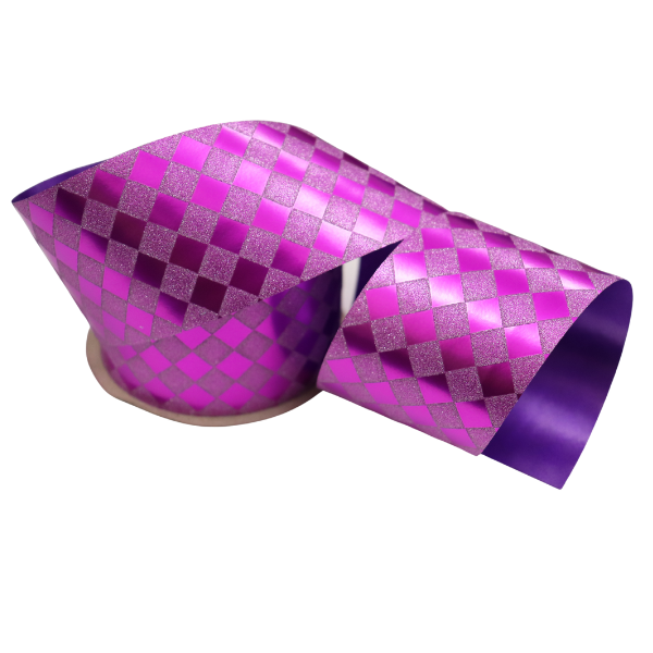 #16 ACI Purple Diamondz Glitter Ribbon - 2" Wide, 25 Yards Long | 1 Spool
