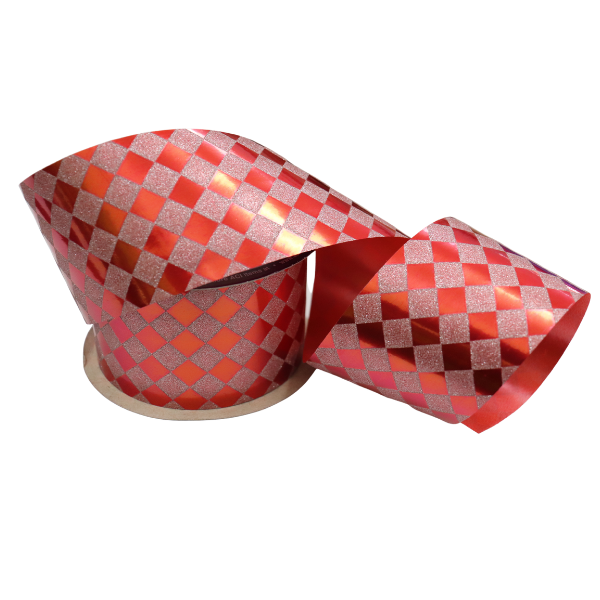 #16 ACI Red Diamondz Glitter Ribbon - 2" Wide, 25 Yards Long | 1 Spool